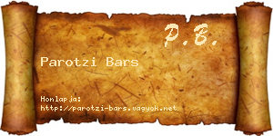 Parotzi Bars névjegykártya